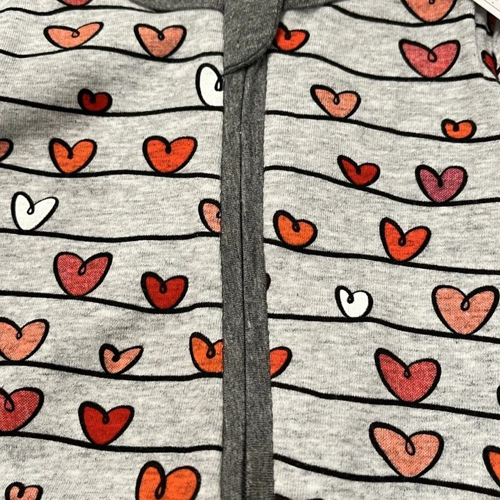 MUD PIE HEART GRAY BABY SLEEPER/ NWT/6-9 MONTHS